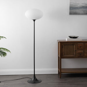 Safavieh NOMI, 63.25-Inch Black Metal and Glass Floor Lamp – Modern Minimalist Design for Ambient Lighting FLL4139A