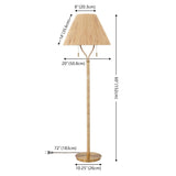 Safavieh Nola, 60 Inch, Natural/Gold, Paper Rope/Rattan/Metal Floor Lamp Brown Shade Metal/Rattan