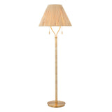 Safavieh Nola, 60 Inch, Natural/Gold, Paper Rope/Rattan/Metal Floor Lamp Brown Shade Metal/Rattan