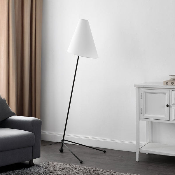 Safavieh Norrie, 63-inch Black Metal Floor Lamp - Modern Elegance With Fabric Shade For Home Décor Style Black Metal Body ,Fabric Shade Fll4143a