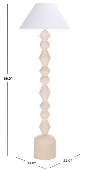 Safavieh Lanie, 65.75 Inch White Washed Resin Floor Lamp - Elegant Home Lighting For Modern And Classic Styles White Washed Resin Body ,Fabric Shade Fll4145a