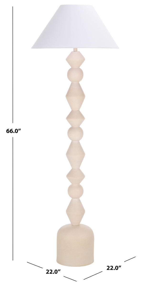 Safavieh Lanie, 65.75 Inch White Washed Resin Floor Lamp - Elegant Home Lighting For Modern And Classic Styles White Washed Resin Body ,Fabric Shade Fll4145a