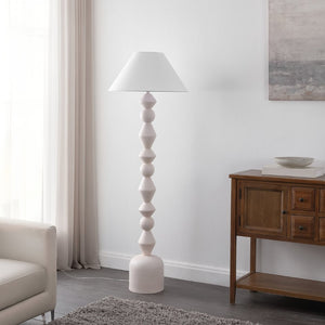 Safavieh LANIE, 66 Inch White Washed Resin Floor Lamp - Elegant Ambient Lighting for Modern & Classic Interiors FLL4145A