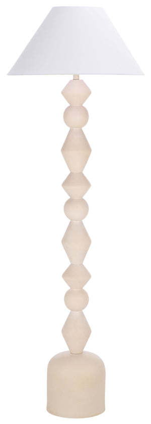 Safavieh Lanie, 65.75 Inch White Washed Resin Floor Lamp - Elegant Home Lighting For Modern And Classic Styles White Washed Resin Body ,Fabric Shade Fll4145a