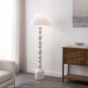 Safavieh LANIE, 66 Inch White Washed Resin Floor Lamp - Elegant Ambient Lighting for Modern & Classic Interiors FLL4145A
