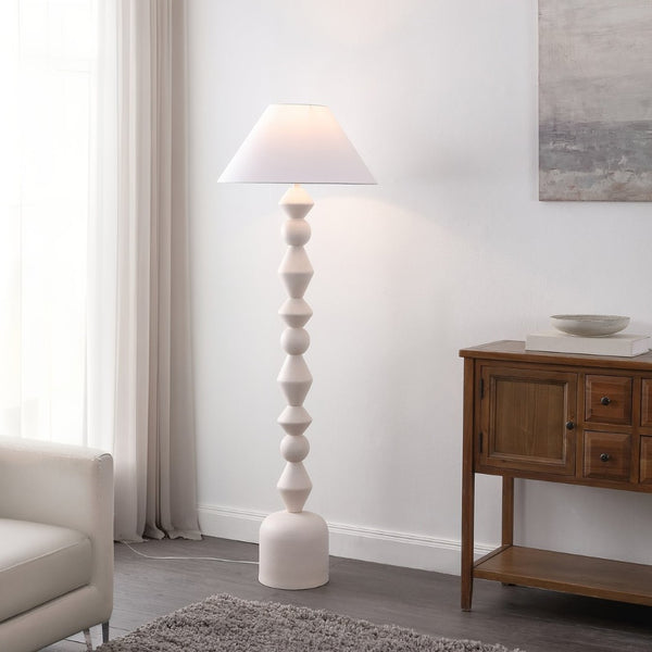 Safavieh LANIE, 66 Inch White Washed Resin Floor Lamp - Elegant Ambient Lighting for Modern & Classic Interiors FLL4145A