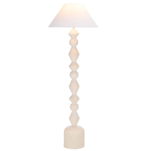 Safavieh Lanie, 65.75 Inch White Washed Resin Floor Lamp - Elegant Home Lighting For Modern And Classic Styles White Washed Resin Body ,Fabric Shade Fll4145a