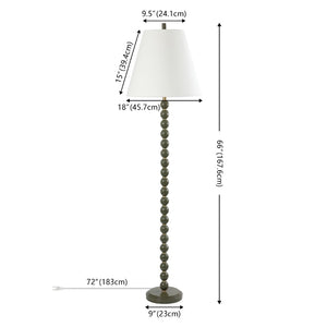 Safavieh CALLIE, 66-Inch Green Resin Floor Lamp with Gold Accents – Elegant Ambient Lighting for Home Décor FLL4146A
