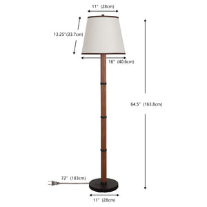 Safavieh Morgane, Sculptural Resin Floor Lamp 64.5" In Brown/Black With Fabric Shade For Warm Ambient Light FLL4149A