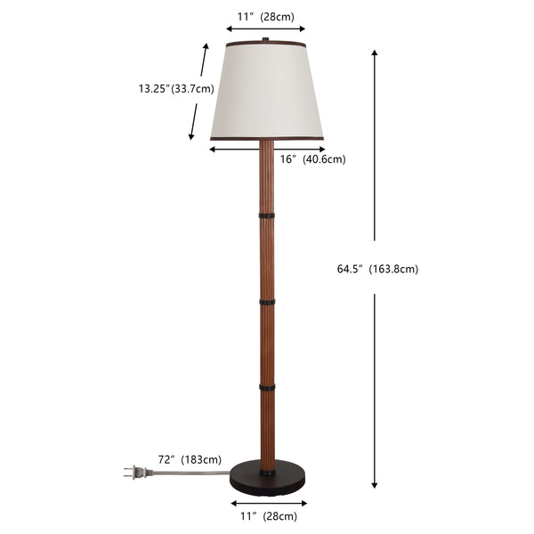 Safavieh Morgane, Sculptural Resin Floor Lamp 64.5" In Brown/Black With Fabric Shade For Warm Ambient Light FLL4149A
