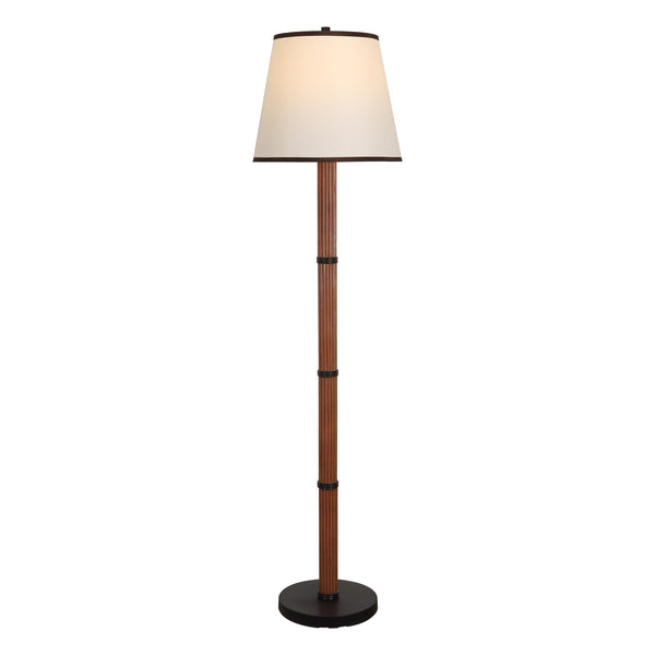 Safavieh Morgane, Sculptural Resin Floor Lamp 64.5" In Brown/Black With Fabric Shade For Warm Ambient Light FLL4149A