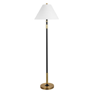 Safavieh Naora, 61-Inch Black & Brass Metal Floor Lamp With Fabric Shade — Modern Ambient & Task Lighting For Living Rooms FLL4150A