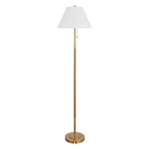 Safavieh Christin, 67.75" Brass & Natural Rattan Floor Lamp With Fabric Shade — Warm Ambient Light For Living Rooms FLL4151A