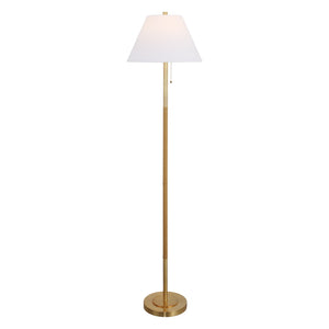 Safavieh Christin, 67.75" Brass & Natural Rattan Floor Lamp With Fabric Shade — Warm Ambient Light For Living Rooms FLL4151A
