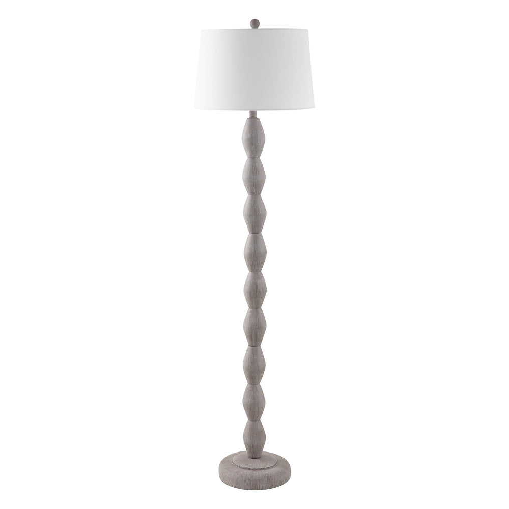 Safavieh Georgia, 61" Washed Grey Resin Floor Lamp With Linen Shade — Warm Ambient Light For Coastal & Modern Rooms FLL4153A