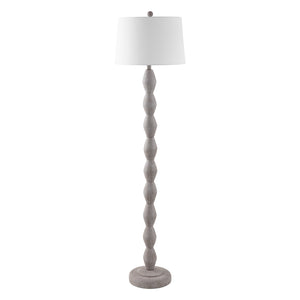 Safavieh Georgia, 61" Washed Grey Resin Floor Lamp With Linen Shade — Warm Ambient Light For Coastal & Modern Rooms FLL4153A