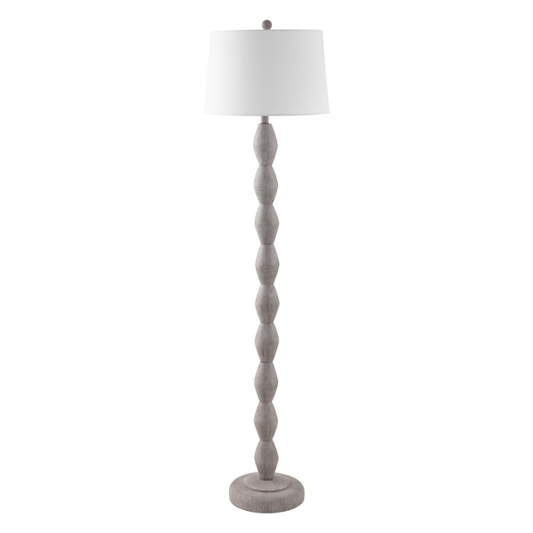 Safavieh Georgia, 61" Washed Grey Resin Floor Lamp With Linen Shade — Warm Ambient Light For Coastal & Modern Rooms FLL4153A