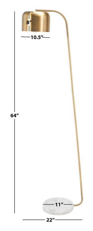 Safavieh FOLEY, 59-Inch Gold and White Marble Floor Lamp – Elegant Iron Design for Modern Living Spaces FLL7001A