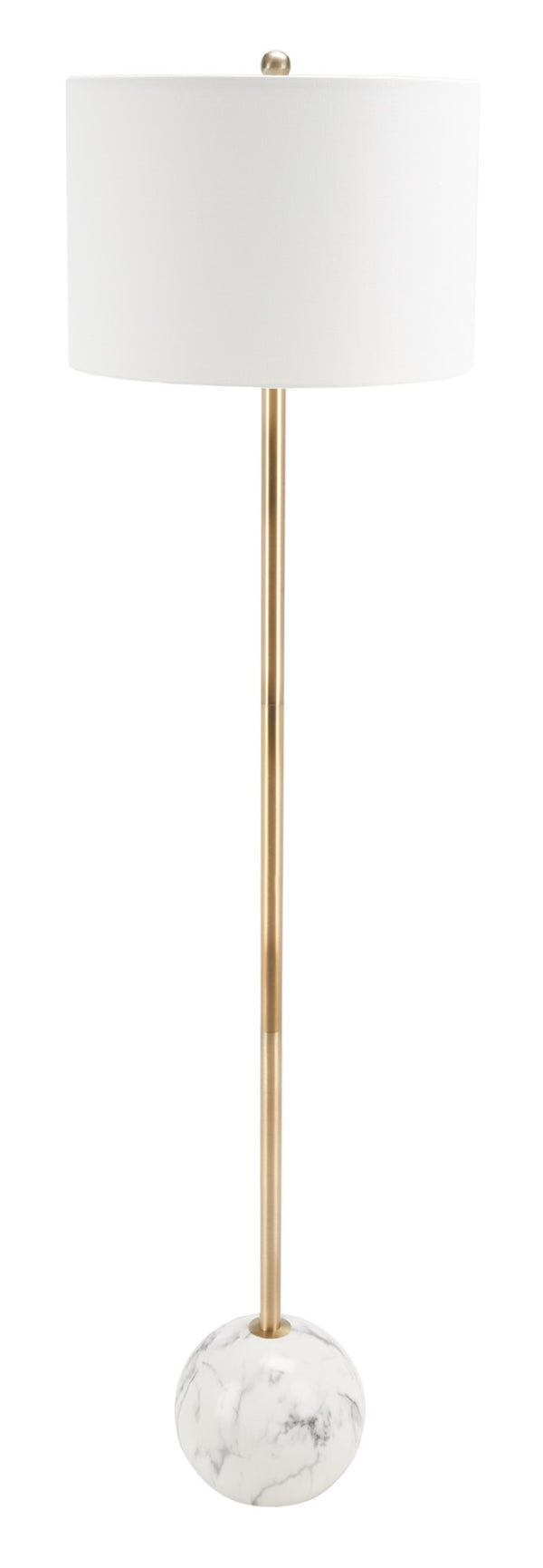Safavieh KYRENE, 64-Inch Elegant Floor Lamp with Iron Base and Stylish Marble Design for Ambient Lighting Gold / White Marble FLL7003A