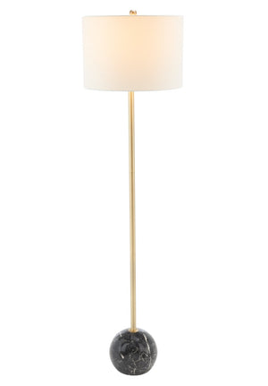 Safavieh KYRENE, 64-Inch Elegant Floor Lamp with Iron Base and Stylish Marble Design for Ambient Lighting Gold / Black Marble FLL7003B