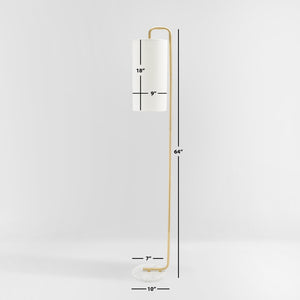 Safavieh TROILUS, 64-Inch Gold and White Marble Floor Lamp – Stylish Lighting for Modern Living Spaces FLL7005A