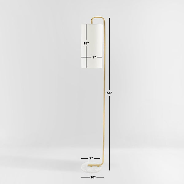 Safavieh TROILUS, 64-Inch Gold and White Marble Floor Lamp – Stylish Lighting for Modern Living Spaces FLL7005A