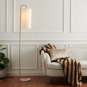 Safavieh TROILUS, 64-Inch Gold and White Marble Floor Lamp – Stylish Lighting for Modern Living Spaces FLL7005A