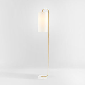 Safavieh TROILUS, 64-Inch Gold and White Marble Floor Lamp – Stylish Lighting for Modern Living Spaces FLL7005A
