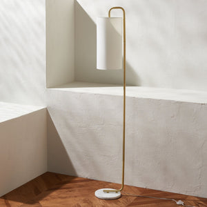 Safavieh TROILUS, 64-Inch Gold and White Marble Floor Lamp – Stylish Lighting for Modern Living Spaces FLL7005A