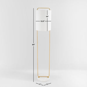 Safavieh GIULIA, 63-Inch Gold & White Marble Floor Lamp with Slim Iron Frame for Elegant Ambient Lighting FLL7006A