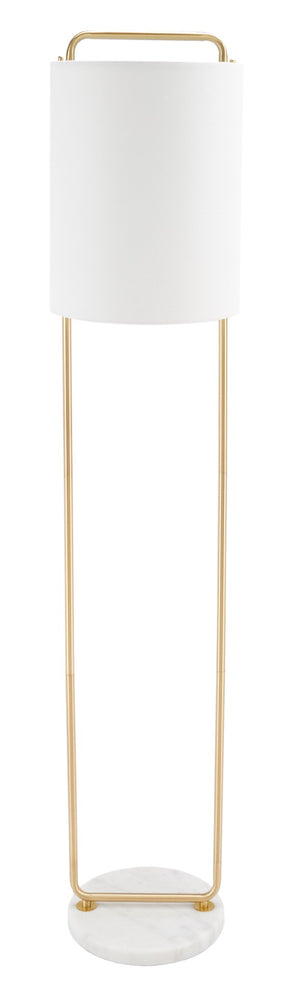 Safavieh GIULIA, 63-Inch Gold & White Marble Floor Lamp with Slim Iron Frame for Elegant Ambient Lighting FLL7006A
