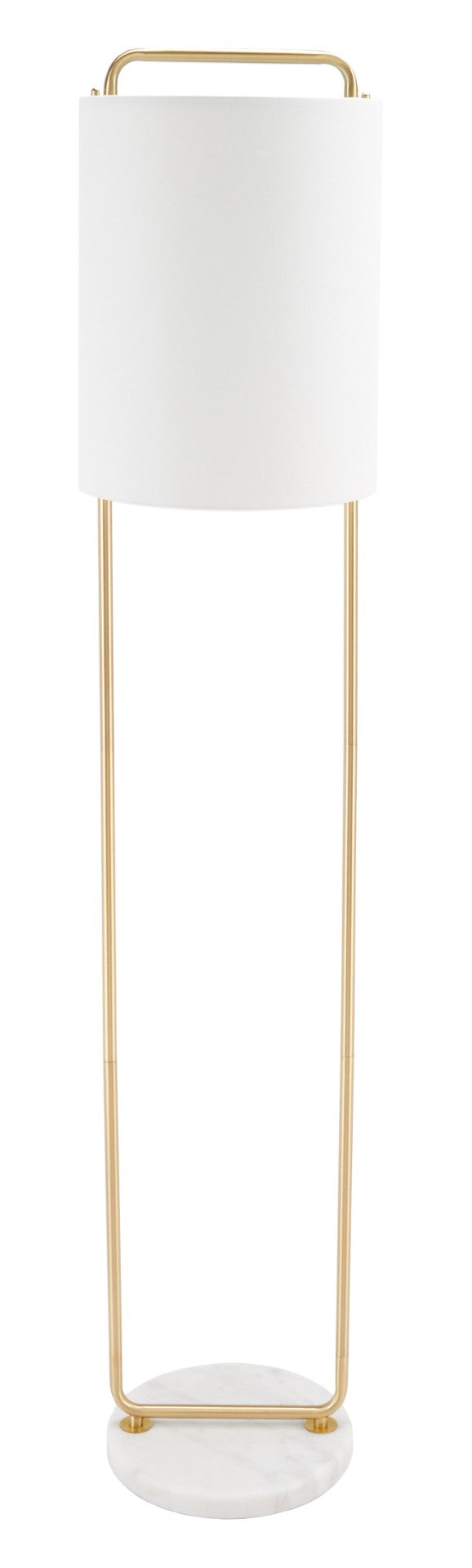 Safavieh GIULIA, 63-Inch Gold & White Marble Floor Lamp with Slim Iron Frame for Elegant Ambient Lighting FLL7006A