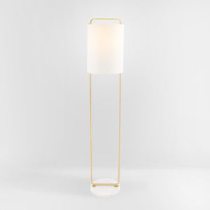Safavieh GIULIA, 63-Inch Gold & White Marble Floor Lamp with Slim Iron Frame for Elegant Ambient Lighting FLL7006A
