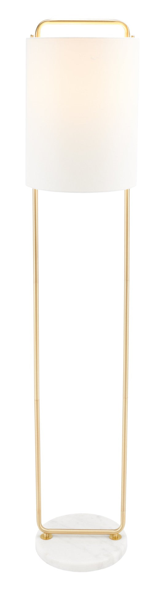 Safavieh GIULIA, 63-Inch Gold & White Marble Floor Lamp with Slim Iron Frame for Elegant Ambient Lighting FLL7006A