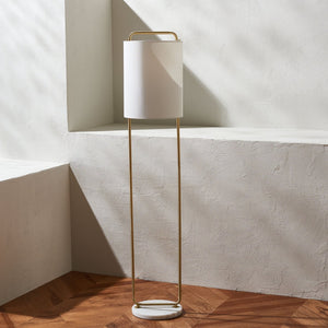 Safavieh GIULIA, 63-Inch Gold & White Marble Floor Lamp with Slim Iron Frame for Elegant Ambient Lighting FLL7006A