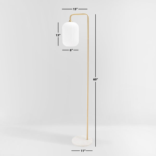 Safavieh SANTINA, 60-Inch Gold & White Marble Floor Lamp – Elegant Lighting for Modern & Classic Spaces FLL7007A