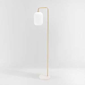 Safavieh SANTINA, 60-Inch Gold & White Marble Floor Lamp – Elegant Lighting for Modern & Classic Spaces FLL7007A