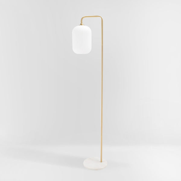 Safavieh SANTINA, 60-Inch Gold & White Marble Floor Lamp – Elegant Lighting for Modern & Classic Spaces FLL7007A