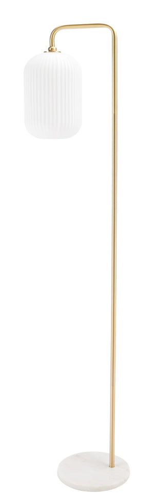 Safavieh SANTINA, 60-Inch Gold & White Marble Floor Lamp – Elegant Lighting for Modern & Classic Spaces FLL7007A