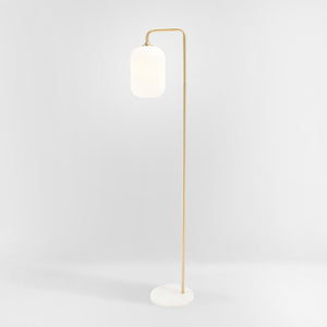 Safavieh SANTINA, 60-Inch Gold & White Marble Floor Lamp – Elegant Lighting for Modern & Classic Spaces FLL7007A