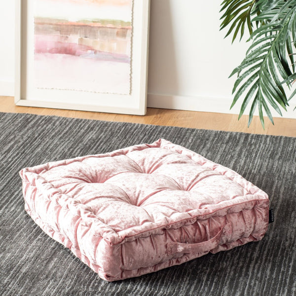 Safavieh BELIA Floor Pillow - Casual Comfort and Contemporary Style for Versatile Home Lounging and Seating Blush FLP1001B