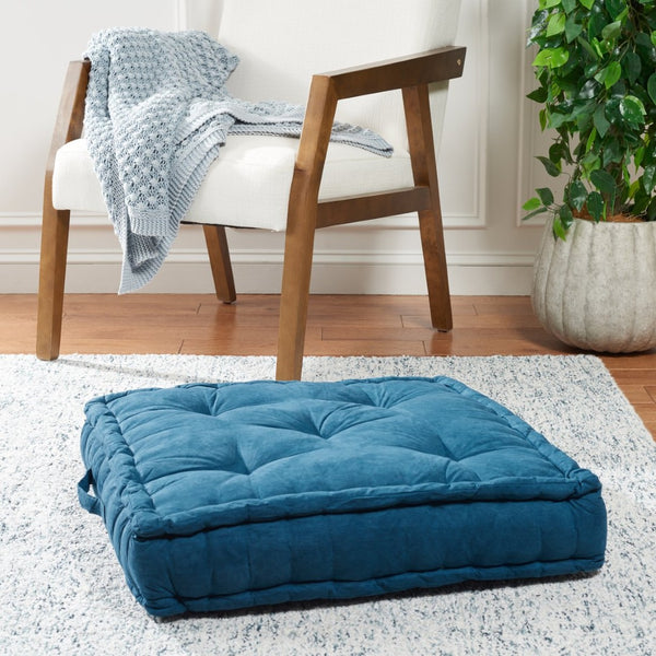 Safavieh GARDENIA Floor Pillow – Cozy, Stylish Cushion for Relaxed Seating in Living Rooms, Patios, and More Dark Turquoise / - FLP1002B