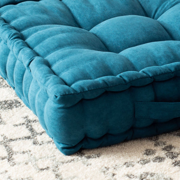 Safavieh GARDENIA Floor Pillow – Cozy, Stylish Cushion for Relaxed Seating in Living Rooms, Patios, and More Dark Turquoise / - FLP1002B