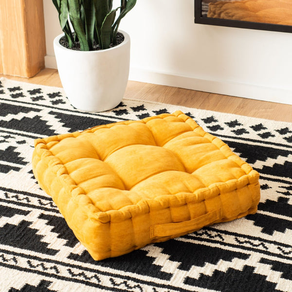 Safavieh GARDENIA Floor Pillow – Cozy, Stylish Cushion for Relaxed Seating in Living Rooms, Patios, and More Ginger / - FLP1002C