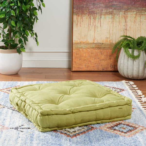 Safavieh GARDENIA Floor Pillow – Cozy, Stylish Cushion for Relaxed Seating in Living Rooms, Patios, and More Light Green FLP1002F