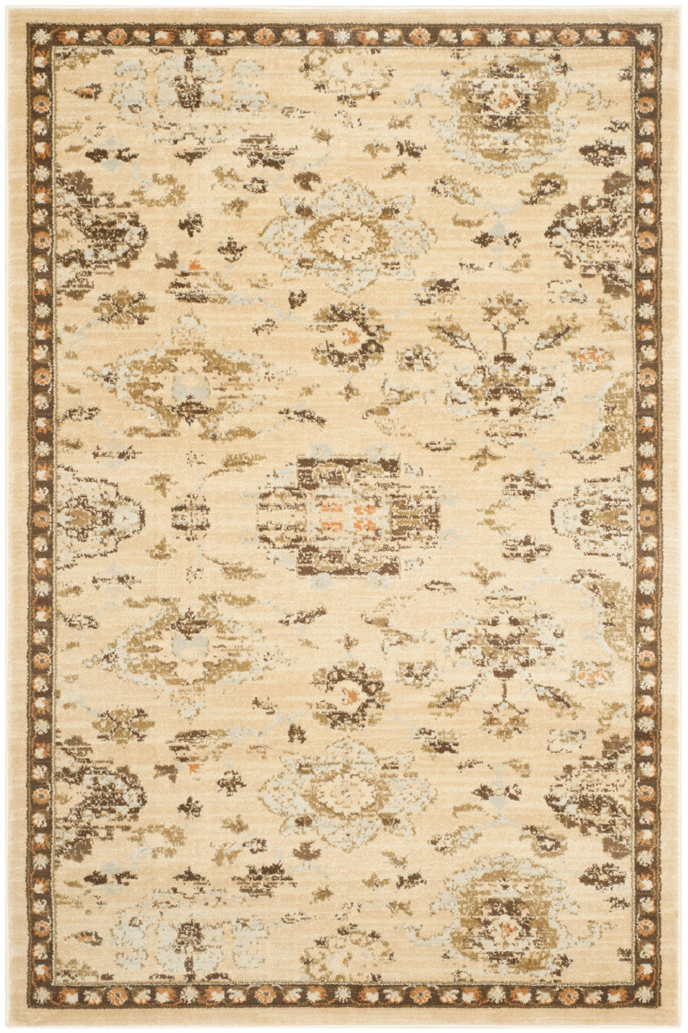 Safavieh Florenteen 128 Power Loomed  Rug Ivory / Brown FLR128-1225-4