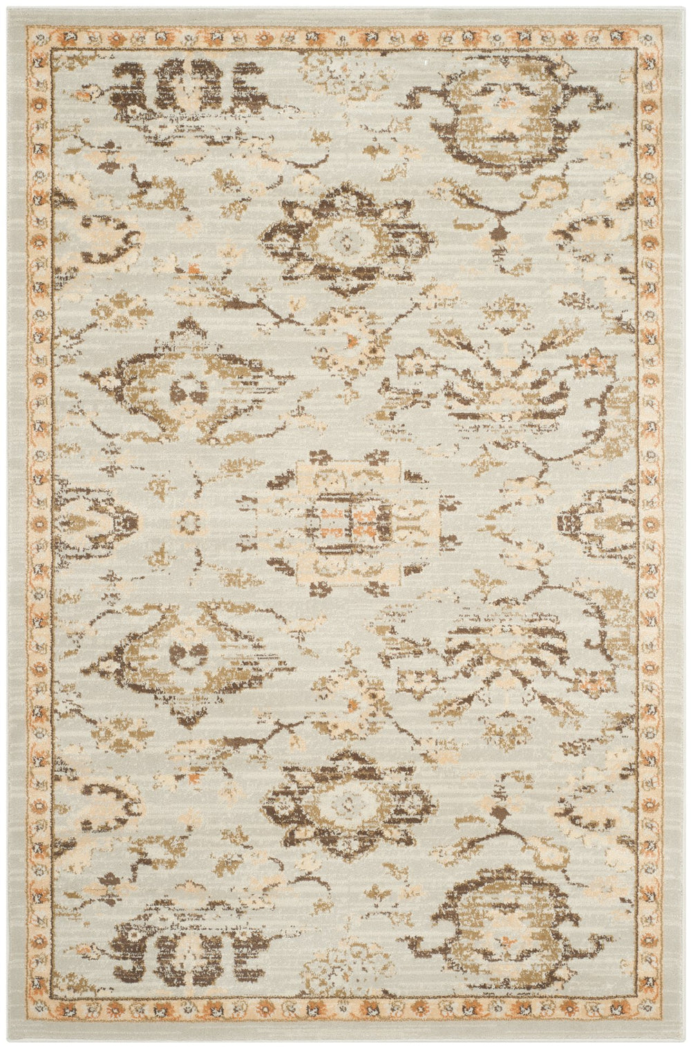 Safavieh Florenteen Grey/Ivory Area Rug 4x6 Ft - Timeless Elegance, Durable, Eco-friendly, Classic Design Grey ,Ivory Polypropelene Pile Flr128-8012-4