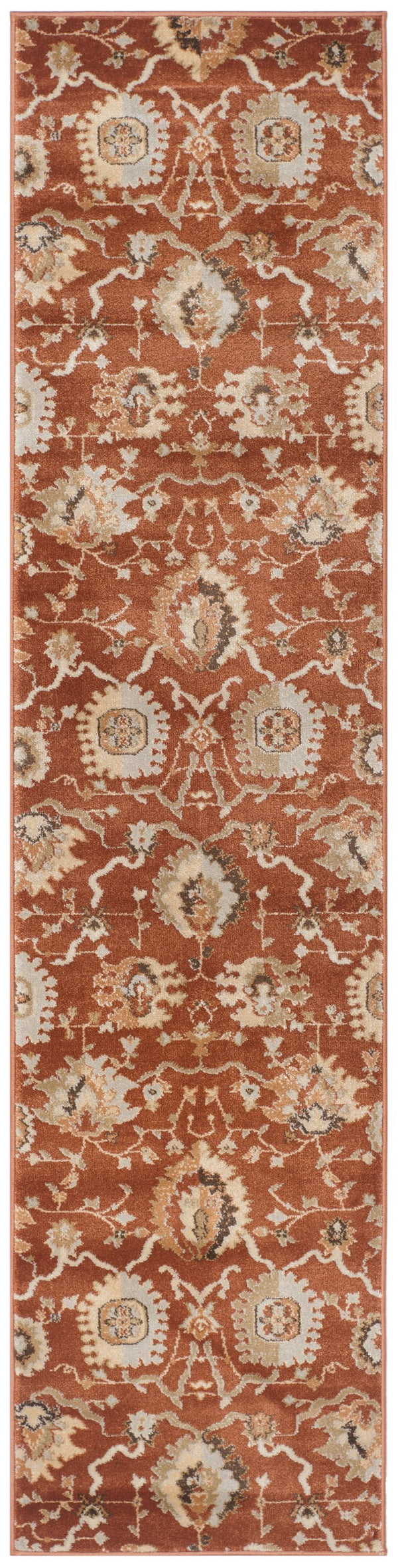 Safavieh Florenteen 2' X 8' Runner Area Rug - Elegant Rust Ivory Design, Durable Construction, Oeko-tex Certified Rust ,Ivory Polypropelene Pile Flr129-3412-28