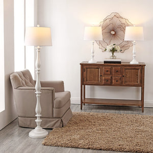 Safavieh BESSIE, Elegant White Iron Floor & Table Lamp Set of 3 - Versatile Illumination for Any Room FLT4002A-SET3