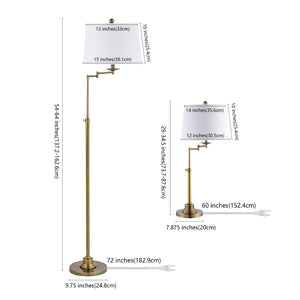 Safavieh NADIA, Gold Iron Floor & Table Lamp Set of 3 – Modern Minimalist Design for Elegant Home Lighting FLT4004A-SET3